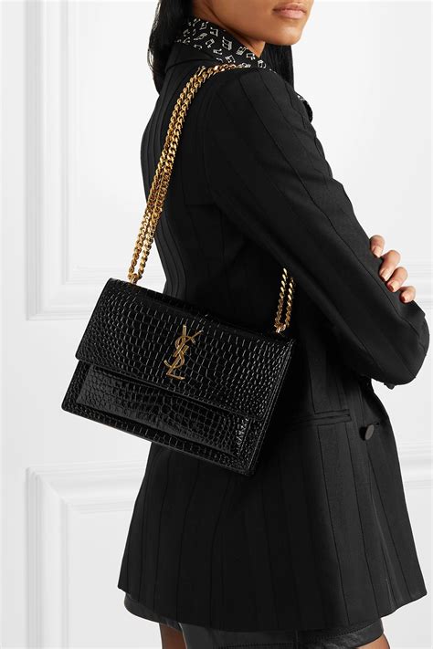 sac ysl sunset croco|saint laurent sunset bag.